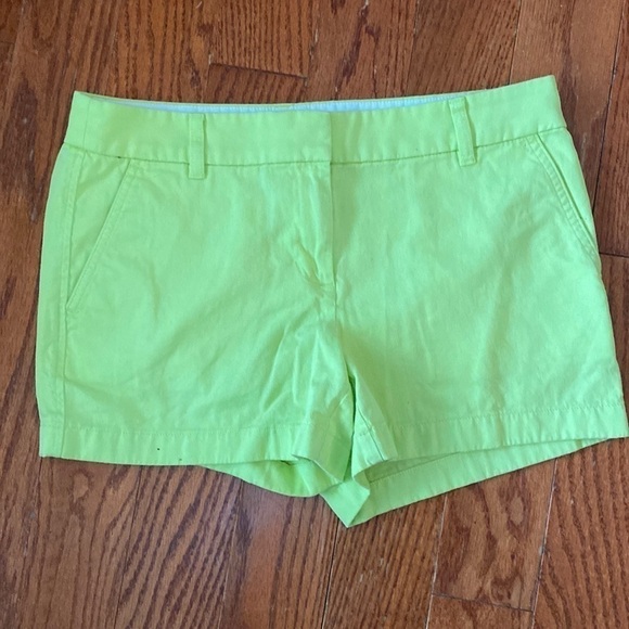 JCREW Factory green/yellow shorts perfect for fun summer activities EUC size 4 - Picture 1 of 6